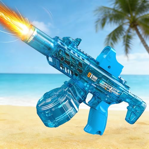 Pistola De Agua EléCtrica para NiñOs, Electric Water Gun con Luz Led,Pistolas Agua Automáticas,Summer Pool Beach Party Toys,para Niños Adultos -Azul