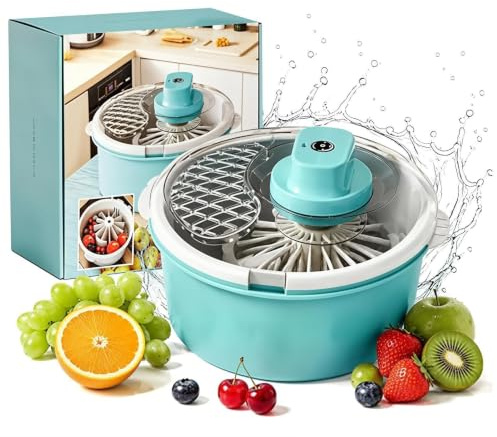 Fruktvättcentrifug elektrisk bär- och grönsakscentrifug | Frukt- samt Grönsaksrengörare för , , Sallad, Måltidsförberedelser, Camping, Picknick, Resor och