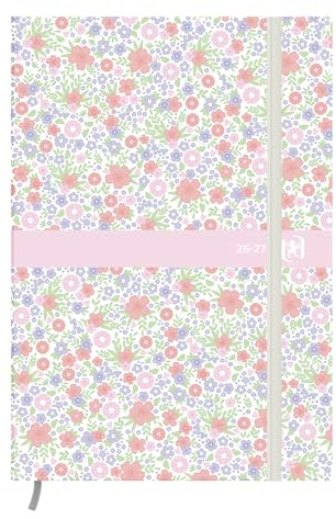 Oxford Flowers skolkalender, motiv 2017–2018 1 tagg per sida 352 sidor 12 x 18 cm blå