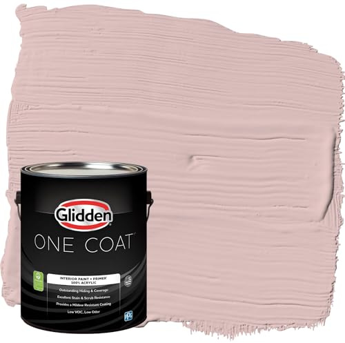 Glidden Interior Paint + Primer: Pink/Tea Time, One Coat, Eggshell, 1-Gallon
