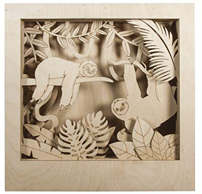 Rayher Hobby Rayher Hobby Rayher 62875505 träbyggsats 3D-motivram sengångare, FSC-certifierad, natur, 24 x 24 cm, djup 6,5 cm, 11 delar, för hantverk och målning