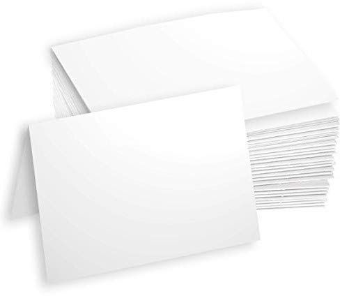 Hamilco White Cardstock Paper 80 lb cover Blank Note Cards 5.5 x 8.5 folded 100 Pack