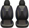 BREMER SITZBEZÜGE Maß Auto Schonbezüge kompatibel mit Renault Clio 5 Fahrer & Beifahrer Set ab 2019 / Auto Schonbezug Velour Kunstleder Set 2er Pack in Schwarz/Blaue Naht (PS806)