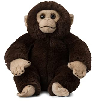 WWF 01102 - ECO Plüschtier Schimpanse, lebensecht gestaltetes Kuscheltier, ca. 23 cm groß, wunderbar weich und kuschelig, Handwäsche möglich