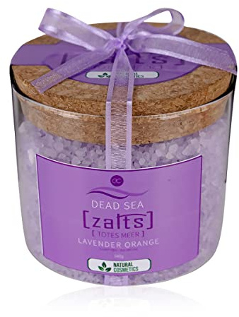 Accentra Zalts Totes Meer Badesalz im Glas mit Korkverschluss – 540g Totes Meersalz MADE in GERMANY mit Lavendel- und Orangenöl angereichert