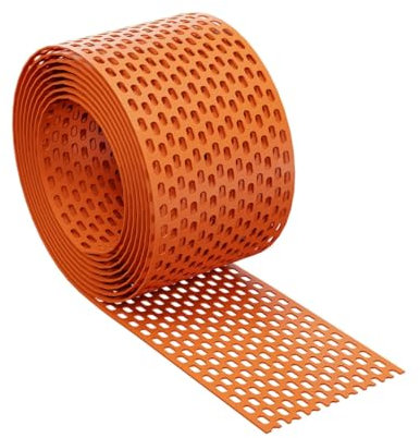 5m Traufgitter Eurovent® Lüftungsband Lüftungsgitter Vogelschutzgitter Sperling RAL8004 Zigelrot (Breite: 100mm)