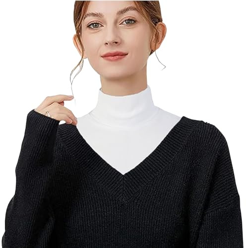 NiceYnn Fake Turtleneck Collar for Women Girls, Detachable Faux Half Top | Mock Blouse Inserts Dickey Collar, Neck Cover Warmer Turtleneck Pullover Shirt, Reusable Layering Accessory