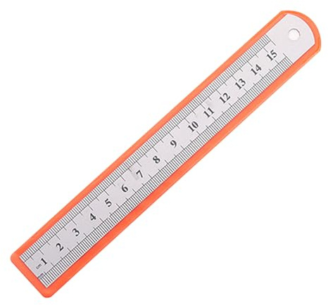 Aladeno Règle en Acier Inoxydable - Règle à Bord Droit Centimètre d'Épaisseur Robuste Haute Précision pour les Outils de Dessin de Famille (15 cm)