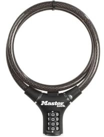Master Lock - Black Steel Rigid Combination Cable 0.9m x 12mm