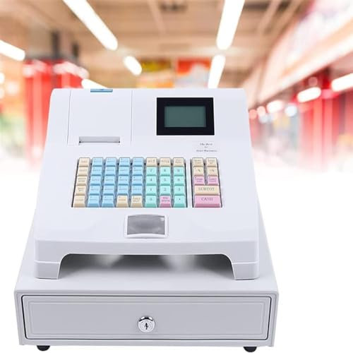 Multifunktionellt kassaregister Elektroniskt kassaregister, kassasystem kassaapparat med 48 nycklar 8 digital LED-display Retail Point of Sale System och kassalåda