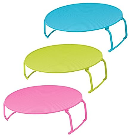 3pcs Layered Storage Racks for Microwave Oven, PP Steaming Set