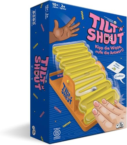 Vlecexs Tilt n Shout Juego Palabras Juego Mesa Rapidez Mental y Diversión Juego Fiesta Ritmo Rápido con 150 Categorías únicas Juego de Cartas Familiar Niños Adultos Amigos