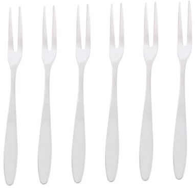 VALICLUD 12 piezas Tenedores de Frutas de Acero Inoxidable Reutilizables Pequeños Tenedores para Aperitivos y Postres Diseño de Dos Puntas Pulidas para Fiestas Bares Hoteles y Uso