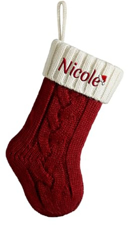 Christmas Stockings Personalised Mini 18 Large Stocking(Mini-1 PC) | Custom Name Knitted Xmas for Kids Family, Stocking for Holiday Family Party Decoration