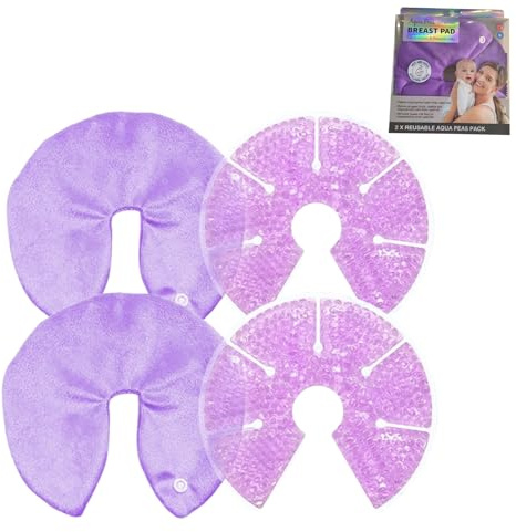 PandaEar 2 Pack Breast Therapy Pads for Breastfeeding, Hot & Cold Gel Packs – Reusable Breast Ice & Heat Pads for Nursing Comfort, Engorgement, Plugged Ducts & Postpartum Care