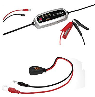 CTEK MXS 5.0 Battery Charger with Automatic Temperature Compensation and CTEK Direct Connector Adaptor (10mm)