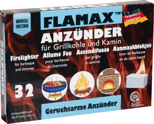 HST Flamax geruchsarme Kaminanzünder 24 x 32 Stück (gesamt 768 Anzünder Würfel) I Grillanzünder mit ca. 11 Minuten Brenndauer I Ofenanzünder