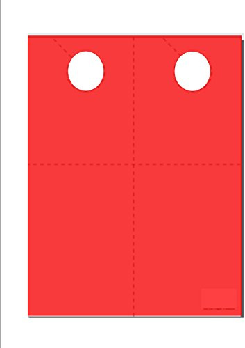 Door Hanger with Removable Coupon Card, Print-Ready, 4-1/4 x 11, 2-UP on 8-1/2 x 11 Red 65-lb Astrobrights Cover, Perfed for Separation, with 1-1/2 Hole - 250 Sheets (500 Hangers)