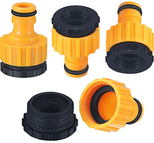 4 Pack Plastic Garden Hose Tap Connector, 1/2 Inch and 3/4 Inch Size 2-in-1