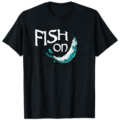Fish On Fishing Cadeau pour pêcheur à la bar T-Shirt