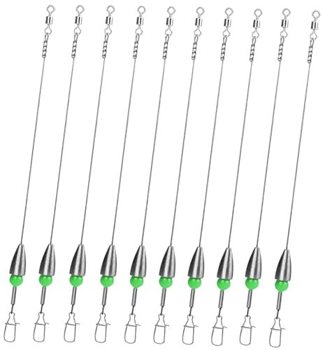 THKFISH Vorfächer Angeln mit Haken Carolina Rigs Pre Rigged Carolina Ready Rigs Vorfachtakelung Angelgewichte 10g 10Stück