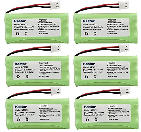 Kastar 6-Pack Ni-MH Battery, AAAA 3.6V 600mAh, Replacement for VTech 89-1333-00-00 89-1333-01-00 8913330000 8913330100 BT5632 BT5872 LS5101 / 5101 LS5105 / 5105 LS5145 / 5145 LS5146 / 5146 CPH-517J