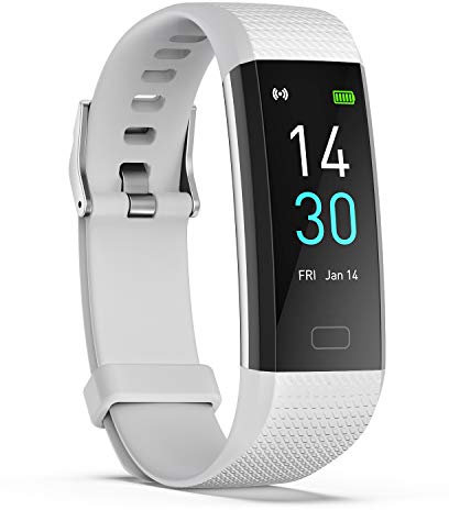 I0I&I0I Sportarmband, S5 andra generationen blodtryck fitness pulsmätare steg temperatur smart armband multifunktionsklocka (vit)
