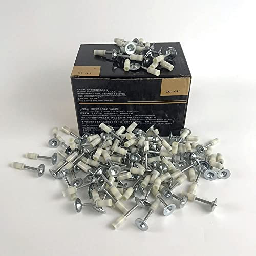 7.3mm Rivet Gun Nails Manual Steel Nails Wall Fastening Cable ducts Fixed Slotting Device Nail Gun Parts kit (Color : 200pcs Round Nails)