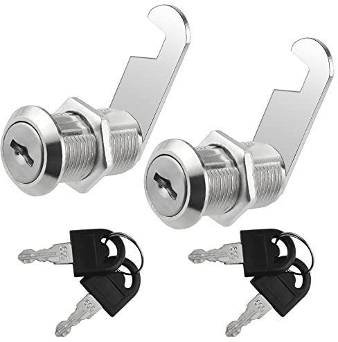 XINMEIWEN Lot de 2 serrures à came d'armoire à clés identiques de 30 mm pour sécuriser vos fichiers, tiroirs, boîtes aux lettres, portes de camping-car et boîte à outils