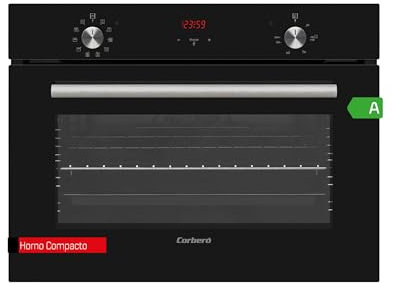 Corberó - Horno Compacto | CCHCV451021DTG | 50L | Hidrólisis | Multifunción | Display Touch | Guías Extraíbles | 10 Programas | 3100W Potencia | Negro