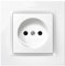 SIMON - Enchufe de Empotrar bipolar, Serie Simon 10, 250V, 10 A, Enchufe de Pared Plano y Fino, Fácil de Instalar, Incluye Marco, Tapa y Mecanismo, Base de Enchufe Hembra Color Blanco