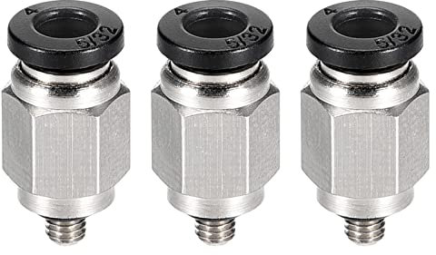 M METERXITY 3 Lot Masculin Rapide Raccord - Jardin Pneumatique Raccord, Léger & Imperméable, Appliquer pour PU/PA/PVC Tube (M3, Argenté Ton, Noir)