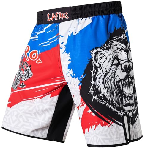 LAFROI Pantalones Cortos de Entrenamiento para Hombre, MMA Cross-Training, con cordón-QJK06 Honor Strike Size MD