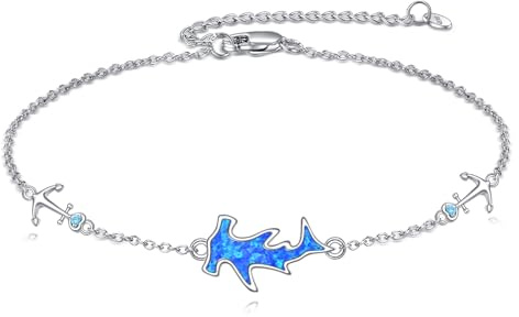ONEFINITY Shark Bracelet 925 Sterling Silver Shark Anchor Chain Shark Jewelry For Women