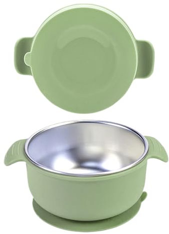 Bols d'aspiration d'alimentation - plats pour bébé en acier inoxydable, assiette de collation non glissante | Conteneur alimentaire pour tout-petit résistant à la chaleur anti-déversement, vaisselle d