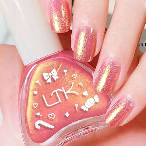 Pearl Rosa Nagellack, Glänzender Schnelltrocknender Nagellack, Pink Nail polish mit Cremigem Finish, Langanhaltender Chip Resistant & Nagelfarbe für DIY Nail Art Maniküre zu Hause (Aurorarosa)