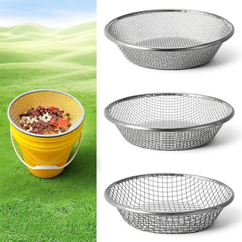 PercyEffie 3pcs Soil Sifter for Gardening Sand Strainer Sieve Strainer Sand Sifter for The Beach sifters for Rocks Compost Soil sifters Sands strainers uitable for 5 Gallon Drums 10mm,6mm,3mm
