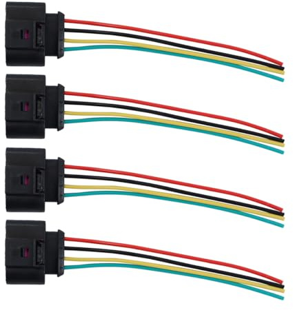 Durlo Paquete de 4 conectores de bobina de encendido 1J0973724. Arnés de cableado de reparación ABS de repuesto para 5000 L5 A3 A8 RS4 RS6 S4 S5 S6 S8 TT L4