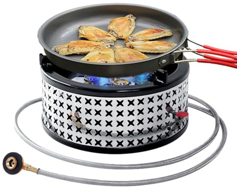 Bärbar Spis - 15800W Hög Effekt Eldbrännare,Camping Gaskök,för Picknick Barbecue Utomhusmatlagning Vandring och Friluftsliv