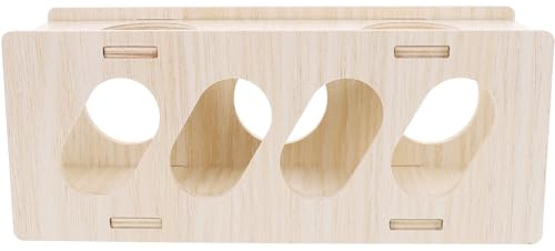 Totority Casa de Madera para Hámster Túnel y Escondite Compacto, Juguete Seguro para Animales Pequeños, Accesorios para Jaulas de Chinchillas y Conejillos de Indias, Resistente y Fácil