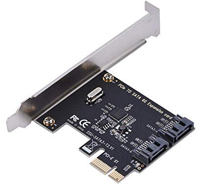 ASHATA PCIe 2.0 Controllerkarte,PCI-Express auf SATA III Controllerkarte,2Port SATA 3.0 6Gbps Erweiterung PCI-E Karte (1X 4X 8X 16X) für (R) XP/Server2003/VISTA/7/8