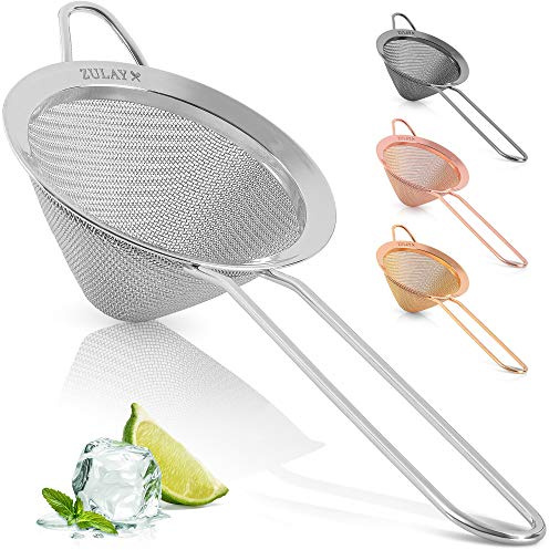 Zulay Kitchen 304 Stainless Steel Fine Mesh Strainer 3.35 in - Strainers Fine Mesh, Tea Strainers for Loose Tea - Perfect for Tea, Cocktails, Juicing, Drinks, Liquids, Matcha, Coffee & More