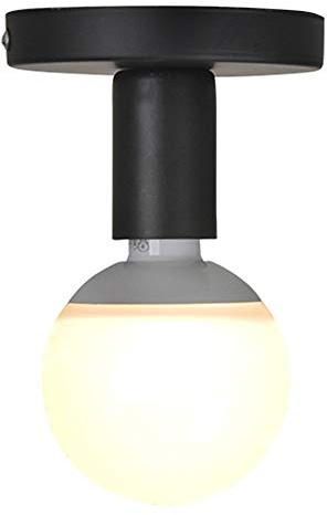 Mengjay Portalámparas E27 para Bombillas LED, Portalámparas Techo, Base para Lámparas Apliques de Interior, Casquillos de Bombillas E27 para Garaje, Vintage Industrial Metal Lámpara de techo (Negro)