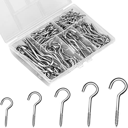 115 Pcs Crochets à Visser Inox Plafond Vis Crochet Convient Aux Tasses à Thé Aux Plantes à L'extérieur Et à L'intérieur