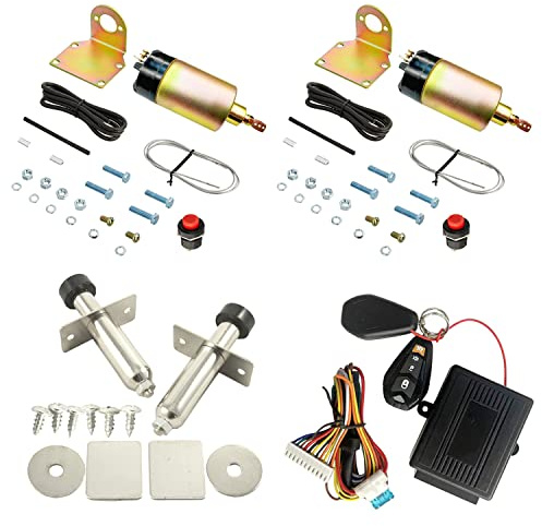 LLNSEAUTO Two Door Shaved Door Handle Kit Popper Solenoid Street Rat Hot Rod Car Truck with Door Poppers Trunk Popper& Keyless Entry System Central Locking Remote Control Kit Universal (75lb)