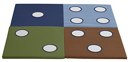 ECR4Kids SoftZone 123 Look at Me Activity Mat, Folding Playmat, Earthtone