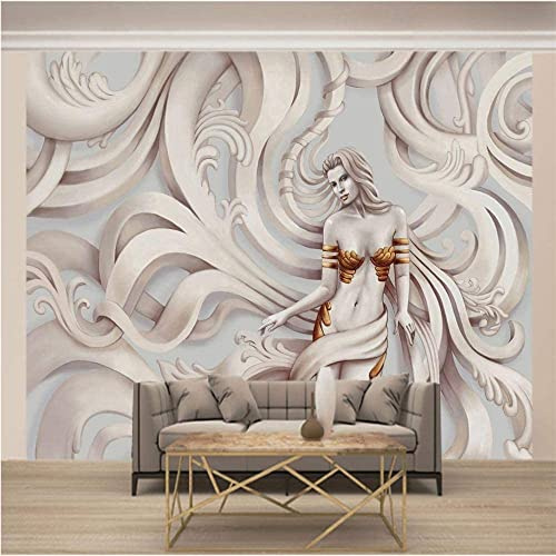 Mural De Pared Papel Pintado Con Foto Mujeres En Relieve Diseño Moderno Ilusión De Pared 3D Decoración Mural Papel Tapiz Para Dormitorio Adultos Sala De Estar Autoadhesivo Pare 200(ancho)x150(alto) cm