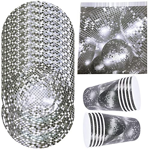 HGSHUO Partyservis Disco Party Porcelain Discokula Mugg tal Papperstallrik Servetter 70-80-90-talet Dekoration Födelsedag Festservis Barnfödelsedag Retro Disco Hip Hop Temafest Bordsdekoration