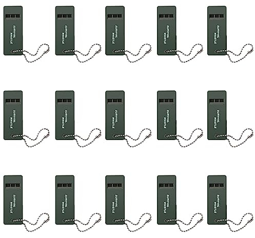 BOSOIRSOU 15 pièces Sifflets d'urgence, Sifflet de sécurité pour Sauveteur en extérieur Camping en Plein air Randonnée en Bateau Chasse Pêche Sac à Dos Sifflet de Survie Bruyant pour Enfants