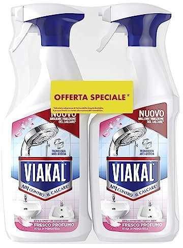 Viakal Profumo Fresco Spray Per Rimuovere Fino Al 100% Di Calcare Con Tecnologia Anti-Goccia